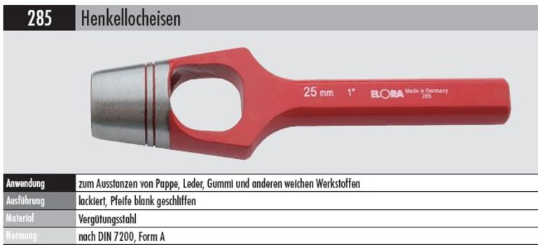 Henkellocheisen   285-69  mm 3650 g - Durchmesser: 69 mm,  Länge: 300 mm