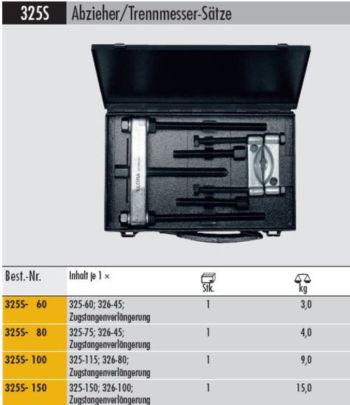 Abzieher / Trennmesser-Satz, 3-teilig - 325S- 60      