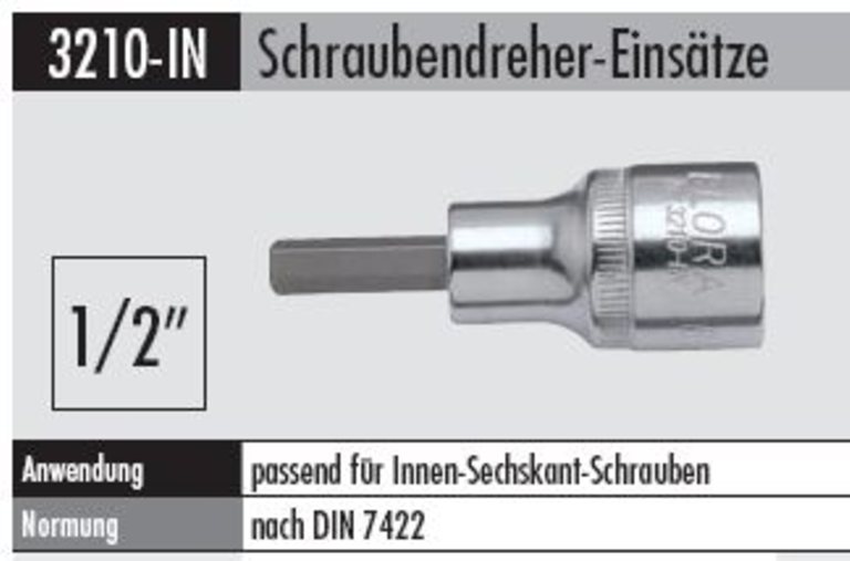 Schraubendreher-Einsatz - 3210 IN- 1/4    1/2 " Antrieb