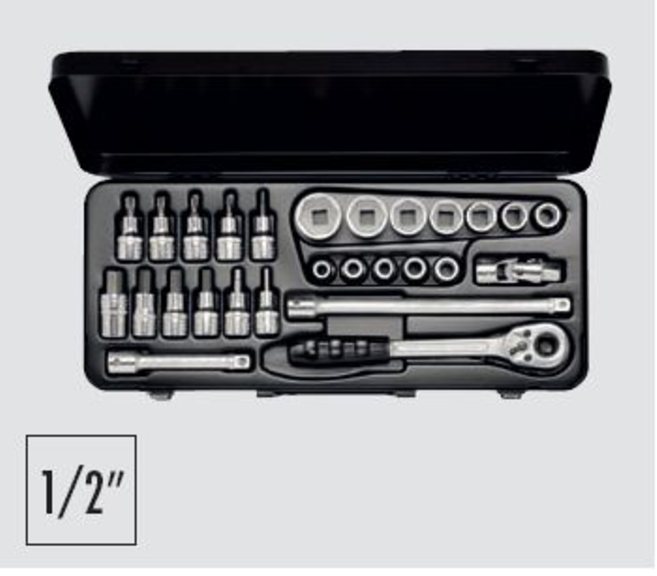 Steckschlüssel-Satz - 771 LMITTXU  10-30 MM und IN und TTX 1/2 " Antrieb