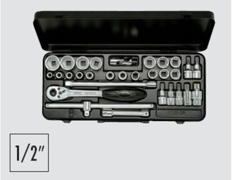 Steckschlüssel-Satz - 771-OK LXZNU 10-32 mm,XZN M5 - M16 1/2 " Antrieb