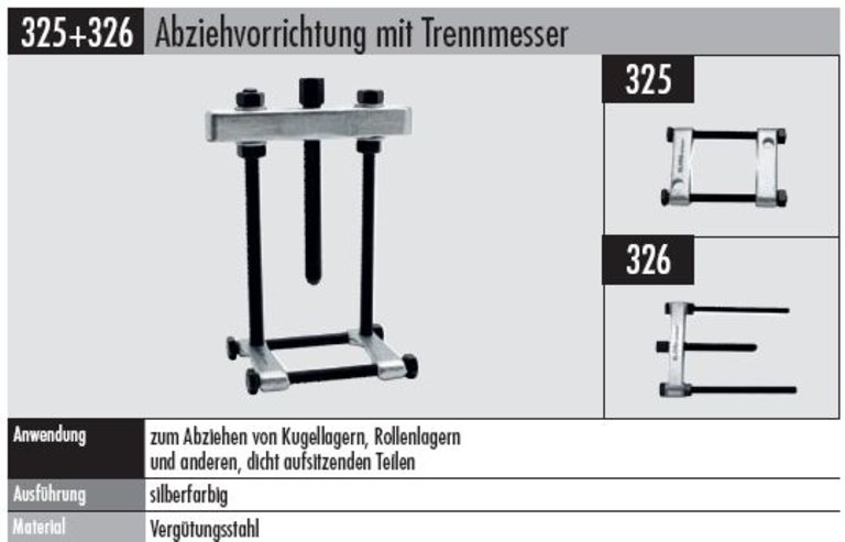 Trennmesser zu Abziehvorrichtung 100 - 300 mm