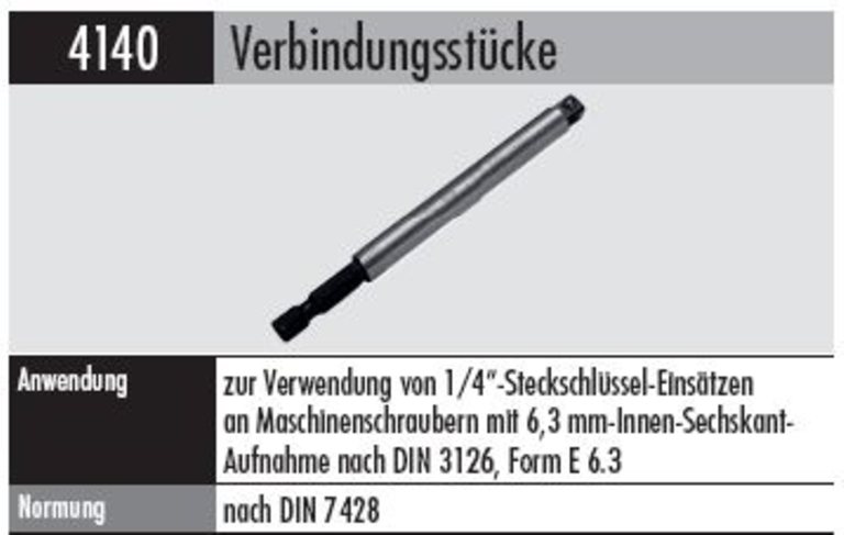 Verbindungsstück  4140- 100        für Maschinenschrauber