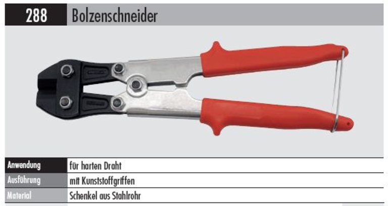 Bolzenschneider   288- 900    MM  mit Kunststoffgriffe