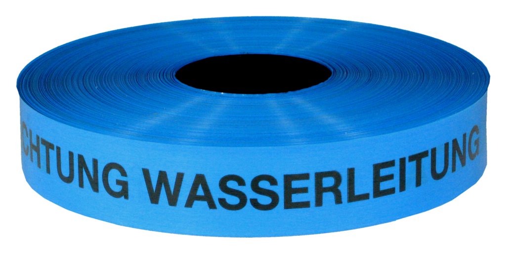 KELMAPLAST Trassenwarnband Nr. 10, blau, L: 250 m, -ACHTUNG WASSERLEITUNG-