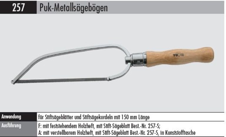 Puk-Taschensäge  257 A       mit verstellbarem Holzheft