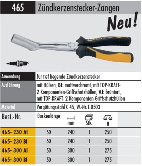 Zündkerzenstecker-Zange für tiefliegende Zündkerzenstecker brüniert