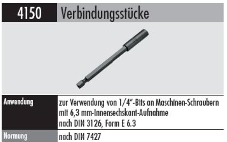 Verbindungsstück  4150- 100        für Maschinenschrauber