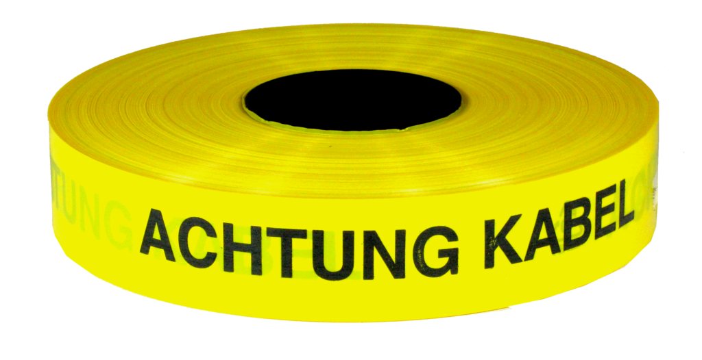 KELMAPLAST Trassenwarnband Nr. 10, gelb, L: 250 m, -ACHTUNG KABEL-