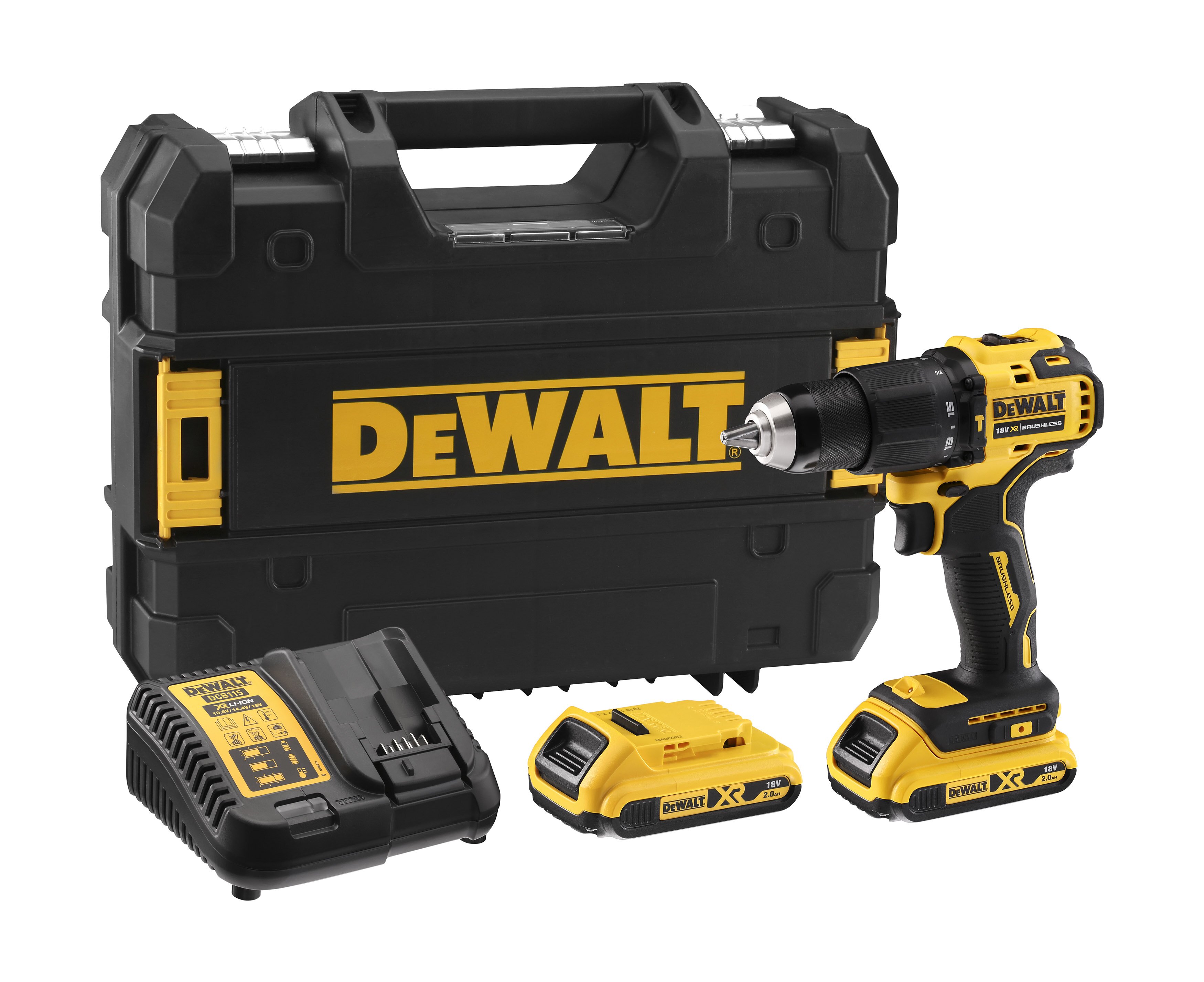 DEWALT Akku Schlagbohrschrauber 18 V 2x 5Ah XR Akkus, Schnelllader